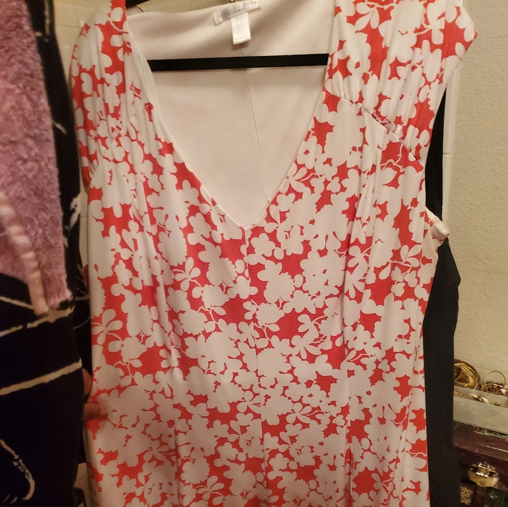 London Times Orange & white dress